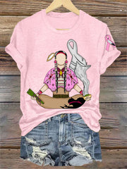 Women's Indigenous Pink Breast Cancer T-Shirts