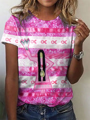 Women's Breast Cancer Pink Ribbon Art Print T-Shirts