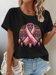Women's Indigenous Pink Breast Cancer T-Shirts