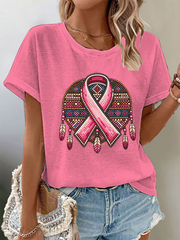 Women's Indigenous Pink Breast Cancer T-Shirts