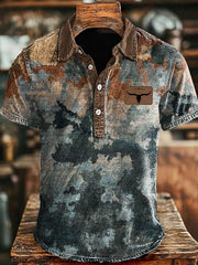 Men's western-style camouflage print tops