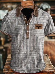 Men's western-inspired geometric print tops