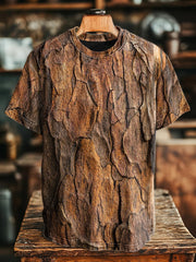Vintage bark print T-shirts for men and women