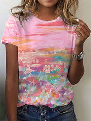 Women's Breast Cancer Awareness Print Casual T-Shirt