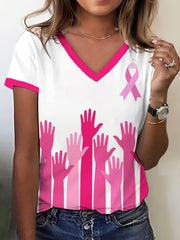 Women's Breast Cancer Awareness Pink Ribbon T-Shirt