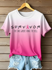 Women's Survivor The One When I Ring The Bell Print Gradient Color T-Shirt