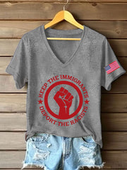 Women's 8647 FDT Immigrants Printed T-Shirt