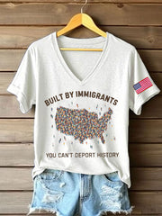 Women's 8647 FDT Built By Immigrants Printed T-Shirt