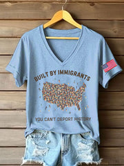 Women's 8647 FDT Built By Immigrants Printed T-Shirt