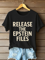 Women's 8647 FDT He's On The List Epstein Printed T-shirt