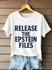 Women's 8647 FDT He's On The List Epstein Printed T-shirt