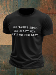 Men's 8647 FDT He's On The List Epstein Printed T-Shirt