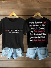 Women's 8647 FDT He's On The List Epstein Printed T-Shirt