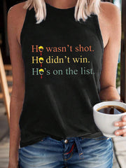 Women's 8647 FDT He's On The List Epstein Printed Vests