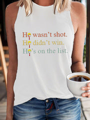 Women's 8647 FDT He's On The List Epstein Printed Vests