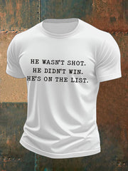 Men's 8647 FDT He's On The List Epstein Printed T-Shirt