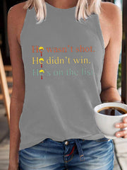 Women's 8647 FDT He's On The List Epstein Printed Vests