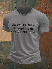 Men's 8647 FDT He's On The List Epstein Printed T-Shirt