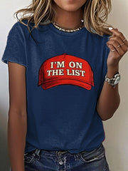 Women's 8647 FDT He's On The List Epstein Printed T-Shirt