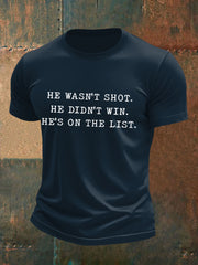 Men's 8647 FDT He's On The List Epstein Printed T-Shirt