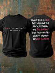 Men's 8647 FDT He's On The List Epstein Printed T-Shirt