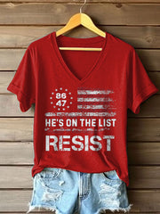 Women's 8647 FDT He's On The List Epstein Printed T-Shirt
