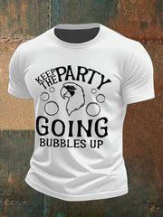 Men's Muscic Lover Parrot Keep The Party Going Printed T-shirt