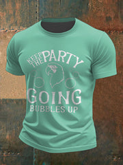 Men's Muscic Lover Parrot Keep The Party Going Printed T-shirt