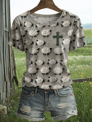 Women's Sheep Faith Printed T-shirt