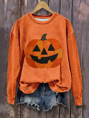 Women's Pumpkin Art Print Sweatshirt