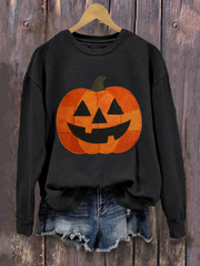 Women's Pumpkin Art Print Sweatshirt