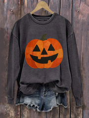 Women's Pumpkin Art Print Sweatshirt