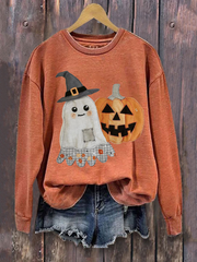 Women's Pumpkin Art Print Sweatshirt