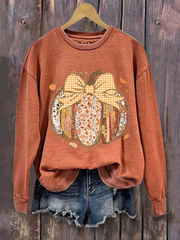 Women's Pumpkin Art Print Sweatshirt