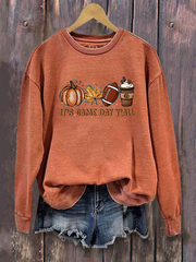 Women's Pumpkin Art Print Sweatshirt
