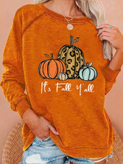 Women's Pumpkin Art Print Sweatshirt