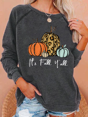 Women's Pumpkin Art Print Sweatshirt