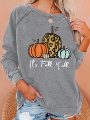 Women's Pumpkin Art Print Sweatshirt