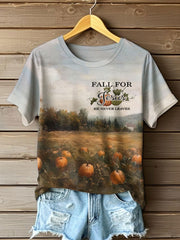 Women's Autumn Festival Pumkin Printed T-shirt