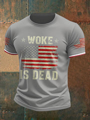 Men's 8647 FDT Woke Is Dead Funny Printed T-shirt