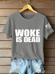 Women's 8647 FDT Woke Is Dead Printed T-shirt
