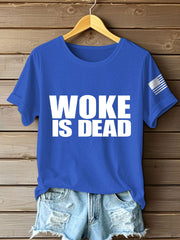 Women's 8647 FDT Woke Is Dead Printed T-shirt