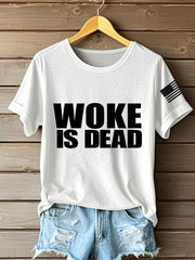 Women's 8647 FDT Woke Is Dead Printed T-shirt