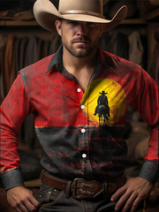 Men's Western Style Printed Shirt
