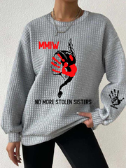 Women's MMIW Waffle Print Casual Sweatshirt