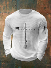 Men's It Is Finished Cross Waffle Print T-shirt