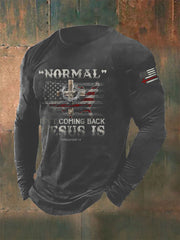 Men's Normal Isn't Coming Back Jesus Is Print T-shirt