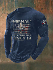 Men's Normal Isn't Coming Back Jesus Is Print T-shirt