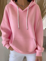 Women's Pure Color Casual Hoodie