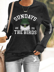 Women's Sundays Are For The Birds Football Fans Lovers Gameday Casual Sweatshirt